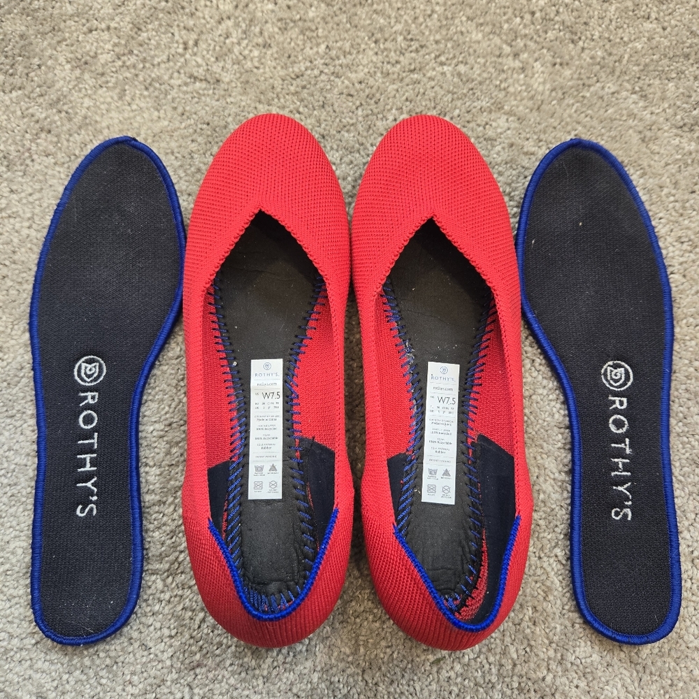 Rothy’s Red Flats Rounded 7.5 - Picture 8 of 8
